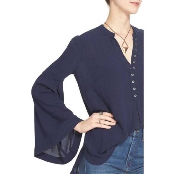 LAST CHANCE Free People Bell Sleeve Top - Picture 2 of 8